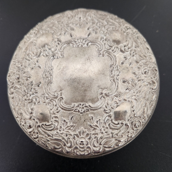 Vintage Art Deco Glass and Silver Vanity Powder jar (Incl Screen & powder puff - Picture 2 of 5